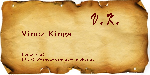 Vincz Kinga névjegykártya